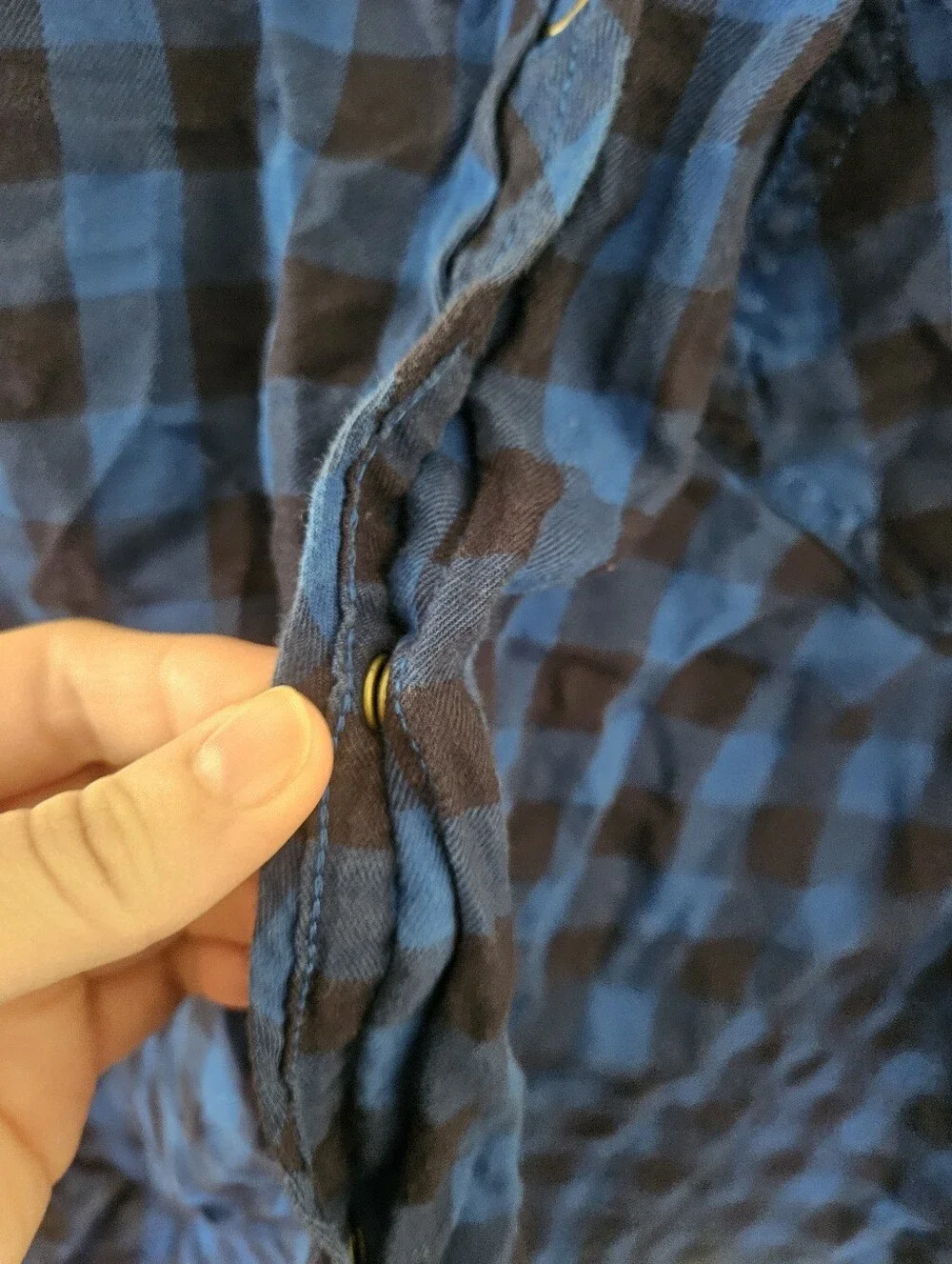 Arizona Blue Plaid Lace Yoke Button-Front Shirt Size XXL